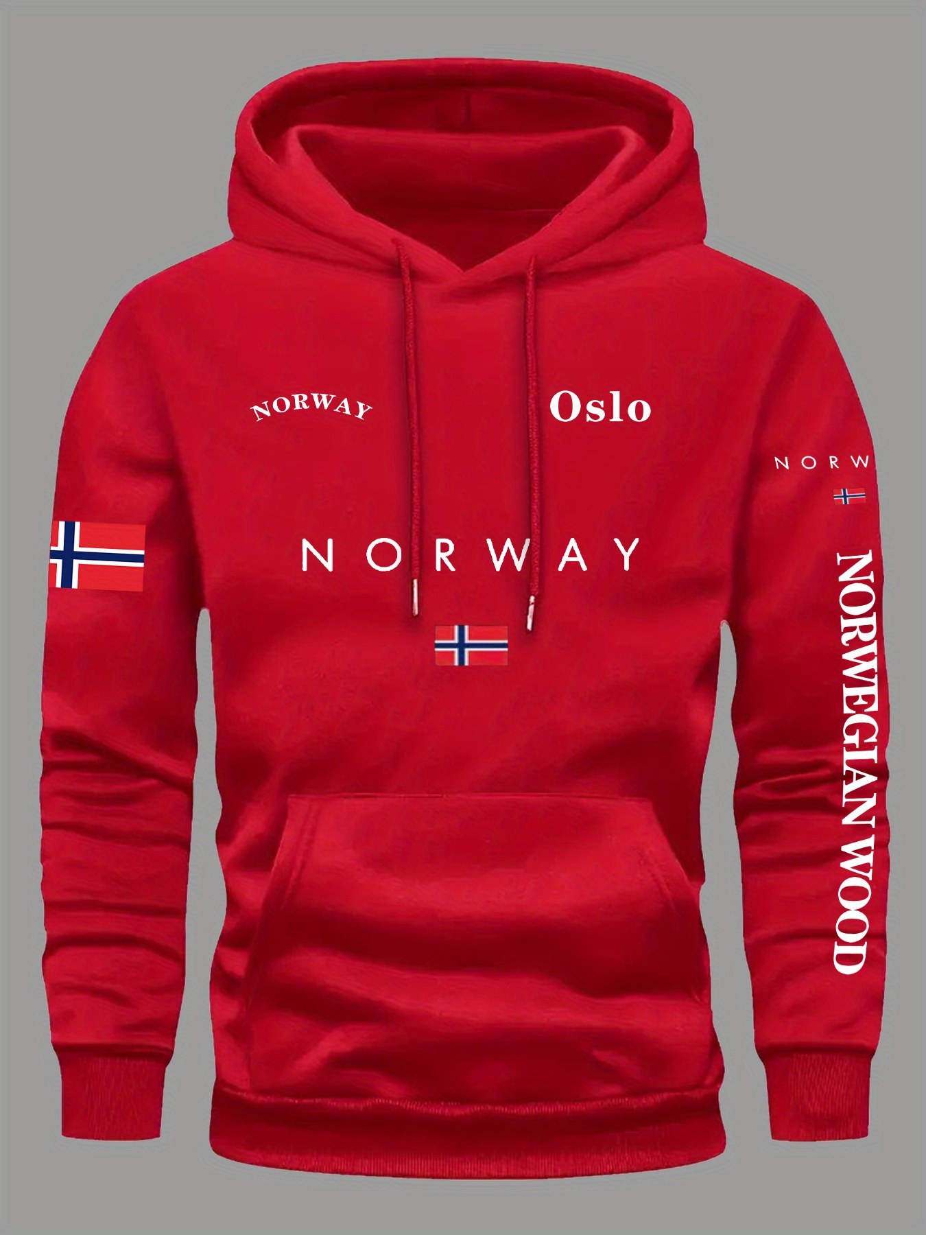 Outdoor Adventure Outfit - Felpe con Cappuccio Bandiera NORVEGIA Uomo