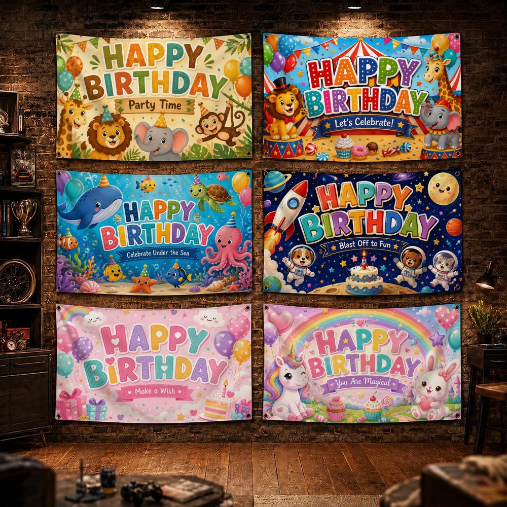 Outdoor Adventure Birthday Party - Bandiere per Feste di Compleanno a