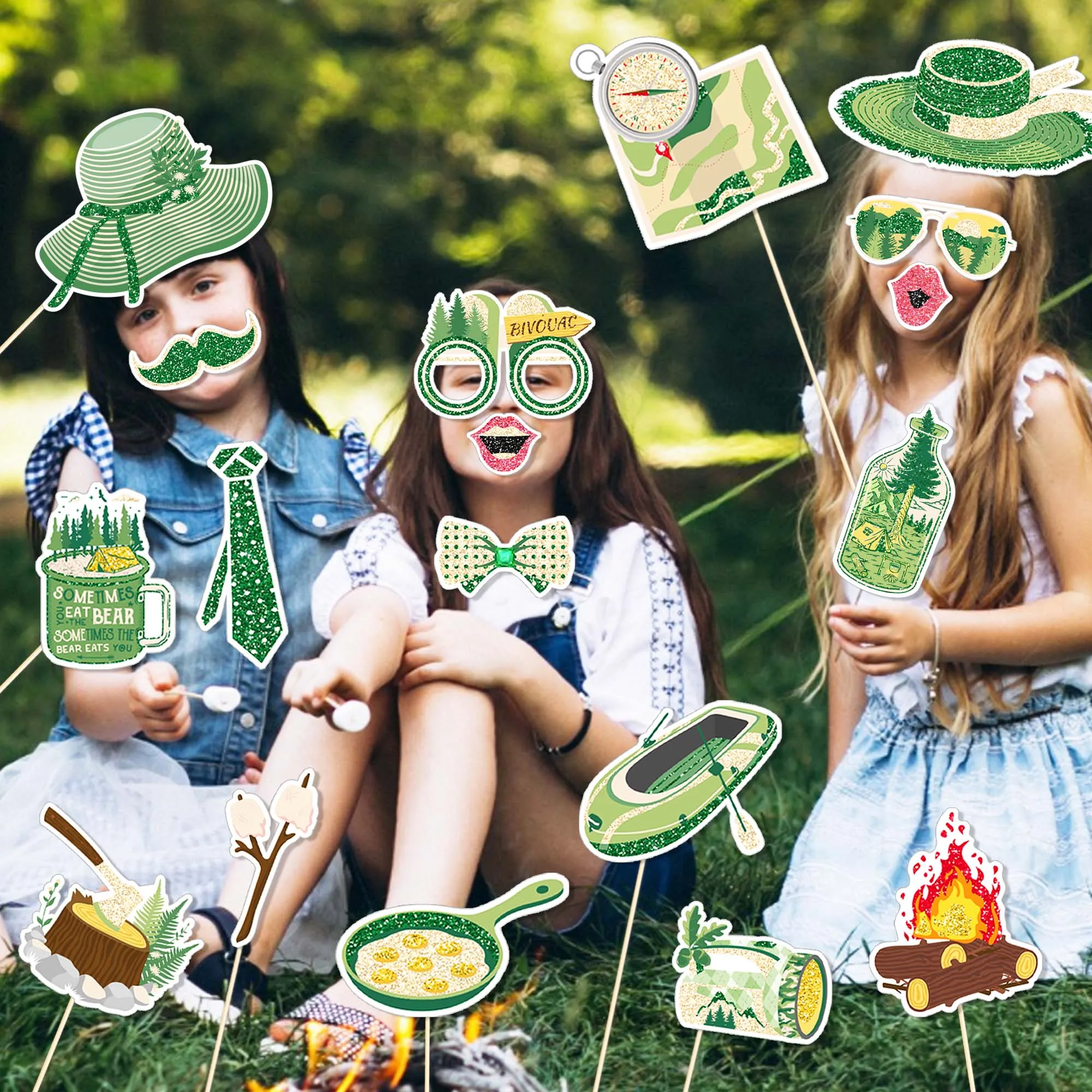 Set di 25 accessori per fotost - Outdoor Adventure Birthday Party recensione e prezzo